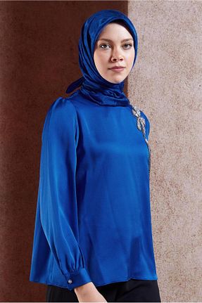 روسری سرمه ای ساتن Alvina - کد 852927098