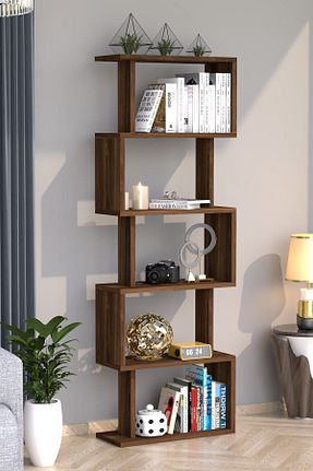 قفسه کتاب قهوه ای 158 سانتی متر Moonlife - کد 4624885