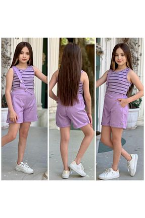 ست بالاتنه و پائین تنه بنفش بچه گانه بافتنی Genel Markalar - کد 829561082