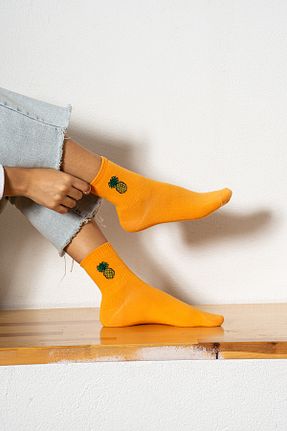 جوراب اسپرت زرد زنانه پنبه ای Socks Here - کد 824363669