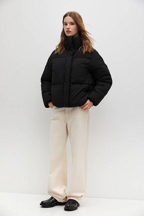 کاپشن مشکی زنانه پلی استر Pull & Bear - کد 856907866