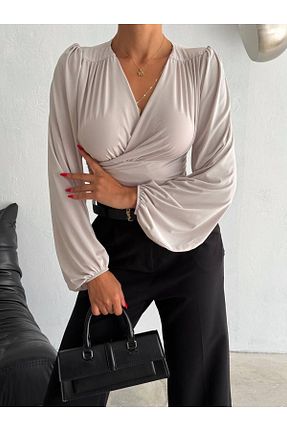 بلوز بژ زنانه ساده eBaa fashıon - کد 856922342