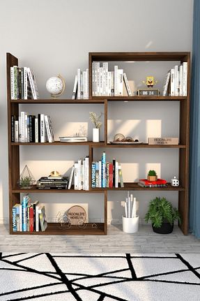 قفسه کتاب قهوه ای 118 سانتی متر Moonlife - کد 176757168