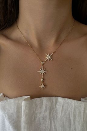 گردنبند استیل ( فولاد ) طلائی زنانه استیل ضد زنگ Okko Store - کد 839484129