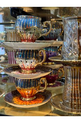 فنجان قهوه رنگی 6 نفره Handmade - کد 856976366