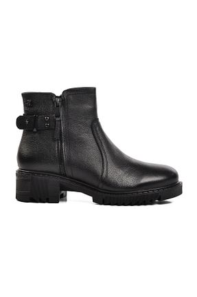 بوت / نیم بوت مشکی زنانه چرم خالص Venüs - کد 856969754