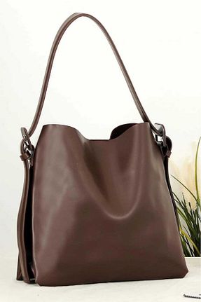 کیف دوشی قهوه ای زنانه چرم مصنوعی HONEY BAG - کد 773826623
