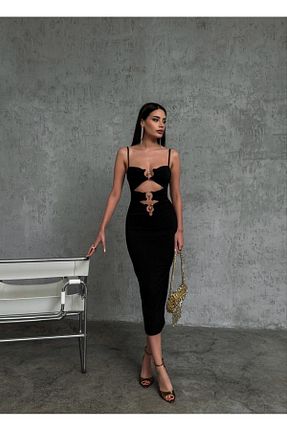 لباس مشکی زنانه بافتنی GİZONLY - کد 806778484
