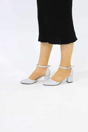 کفش پاشنه بلند کلاسیک زنانه بافت زردار BSY COLLECTİON - کد 793768216