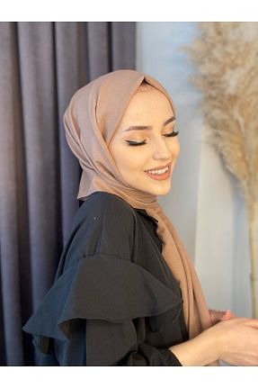 شال قهوه ای زنانه پنبه ای Helya - کد 267061527