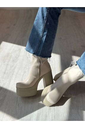 بوت / نیم بوت بژ زنانه چرم مصنوعی SHOEBOURNE - کد 857011720