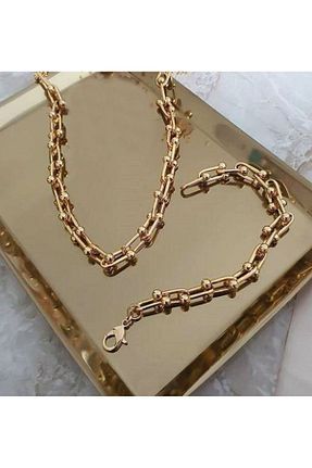 گردنبند جواهر طلائی زنانه روکش طلا GKBUTİK - کد 852996643