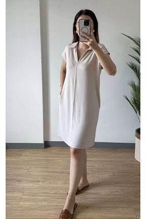 لباس بژ زنانه بافتنی GAMA FASHİON - کد 845892308