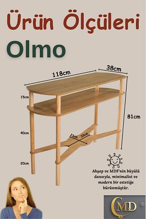  قهوه ای 81 سانتی متر ÇMD ÇAKIR MOBİLYA DEKORASYON - کد 818676040