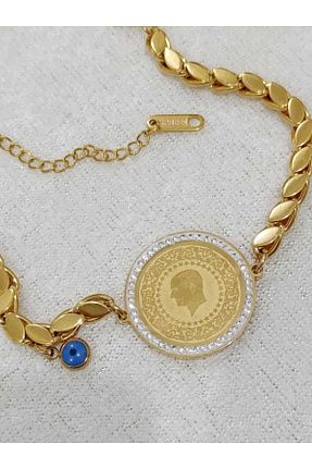دستبند استیل (فولاد) طلائی زنانه استیل (فولاد) STEVENS - کد 768329166