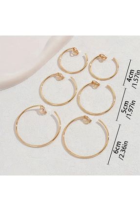 گوشواره جواهر طلائی فلزی 1PARÇAMAVİ - کد 791621323