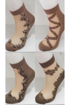 جوراب بژ زنانه %100 پنبه ASGÜL SOCKS - کد 818593596