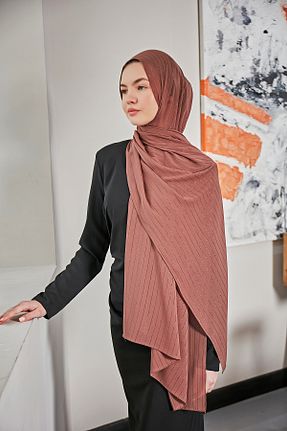 شال قهوه ای زنانه شیفون Scarf - کد 816674485