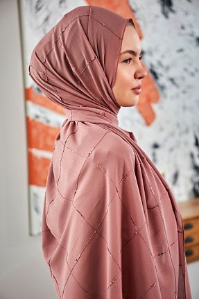 شال صورتی زنانه شیفون Scarf - کد 819421580