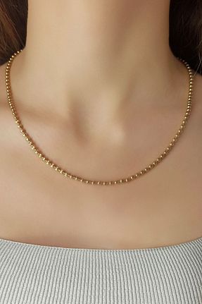 گردنبند استیل ( فولاد ) طلائی زنانه Luxe Loom - کد 782581558