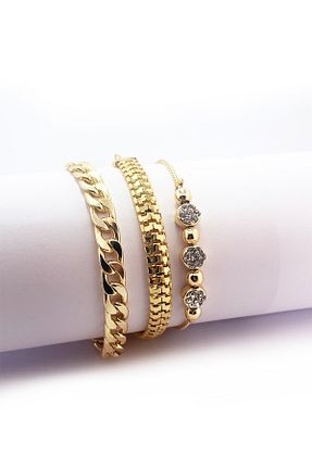 دستبند جواهر طلائی زنانه زیرکن Onouqo - کد 851718494