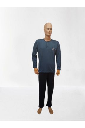 ست لباس راحتی آبی مردانه ساده Mefa Pijama - کد 218385754