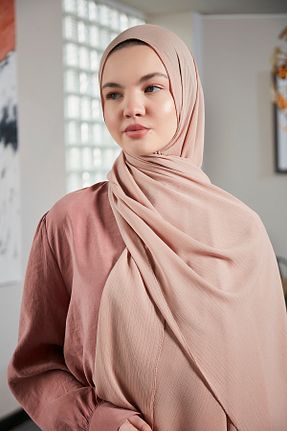 شال قهوه ای زنانه شیفون Scarf - کد 816227225