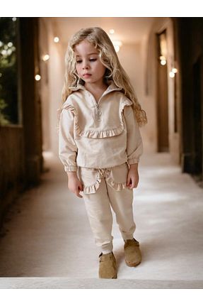 ست بالاتنه و پائین تنه بژ بچه گانه بافت Lolliboomkids - کد 850239719