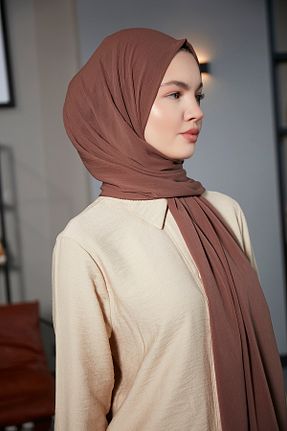 شال قهوه ای زنانه شیفون Scarf - کد 816227247