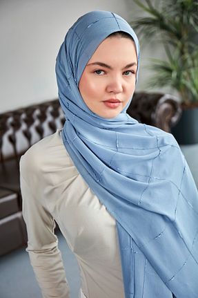 شال آبی زنانه شیفون Scarf - کد 797378436