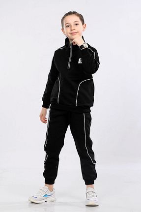 ست گرمکن مشکی بچه گانه پنبه پلی استر MORNIO - کد 857280107