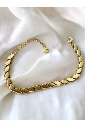 دستبند استیل (فولاد) طلائی زنانه استیل ضد زنگ İNN JEWELLERY - کد 765781453