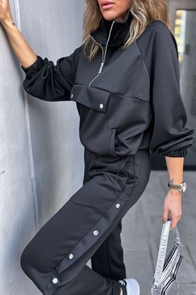 ست بالاتنه و پائین تنه مشکی زنانه بافتنی Know - کد 857290435