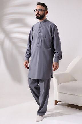 ست بالاتنه و پائین تنه طوسی مردانه بافتنی ihvanonline - کد 776844312