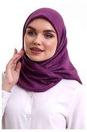 روسری بنفش ساده ihvanonline - کد 507849526