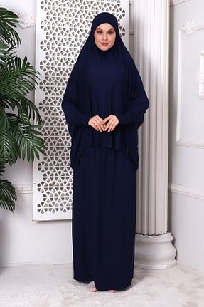 کلاه و ابایا سرمه ای زنانه بافتنی ihvanonline - کد 359425741