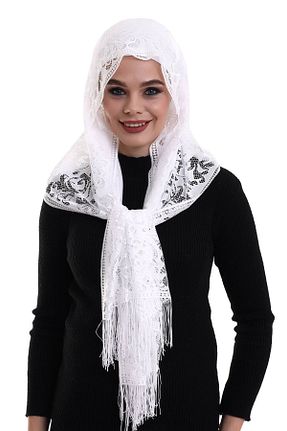 روسری سفید ساده ihvanonline - کد 650114831