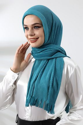 شال فیروزه ای زنانه پنبه ای ihvanonline - کد 782581372
