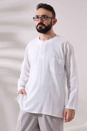 پیراهن سفید مردانه گشاد ihvanonline - کد 778789852