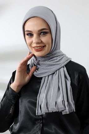 شال طوسی زنانه پنبه ای ihvanonline - کد 782595095