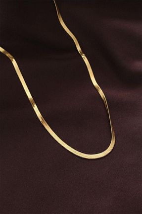 گردنبند استیل ( فولاد ) زرد زنانه استیل ضد زنگ Algaride - کد 857445837