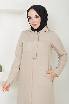 ترنچکت حجاب بژ زنانه پنبه پلی استر Günay Karaca - کد 848823382