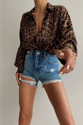 پیراهن قهوه ای زنانه اورسایز Hisleria - کد 354918372
