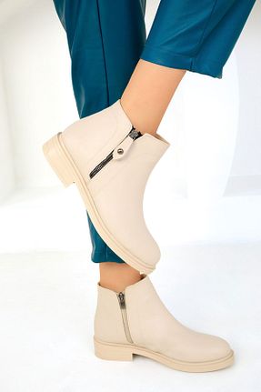 بوت / نیم بوت بژ زنانه چرم مصنوعی SOHO - کد 855166620
