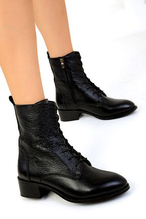 بوت / نیم بوت مشکی زنانه چرم خالص SOHO - کد 855166658