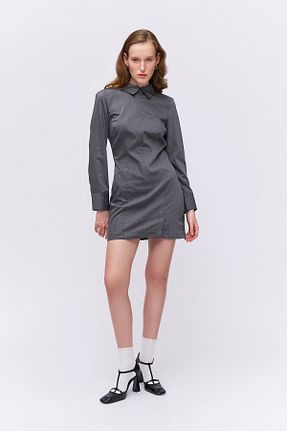 لباس طوسی زنانه بافتنی Quzu - کد 849113075