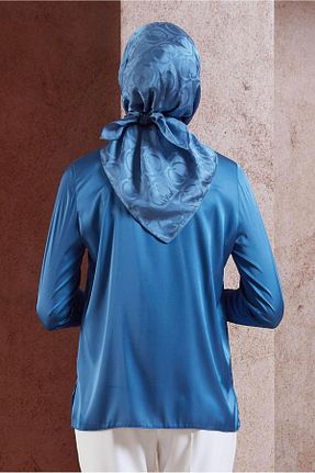 روسری آبی ساتن Alvina - کد 853990098
