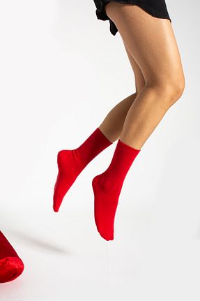 جوراب قرمز زنانه %100 پنبه Socks Here - کد 823363126