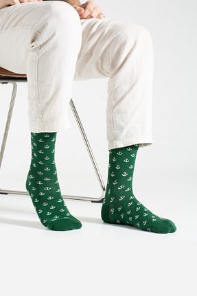 جوراب اسپرت سبز مردانه پنبه ای Socks Here - کد 824376080