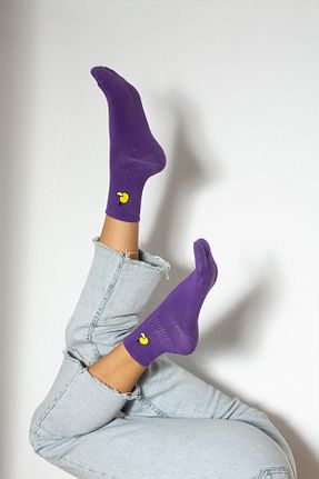 جوراب اسپرت بنفش زنانه پنبه ای Socks Here - کد 824356265